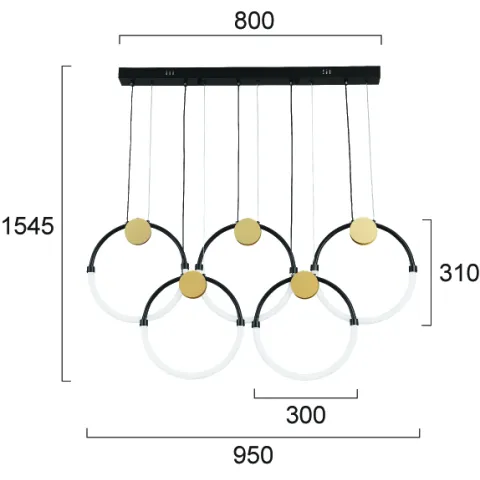 Suspensie BRIANA 4315000 Viokef LED, Negru, Grecia