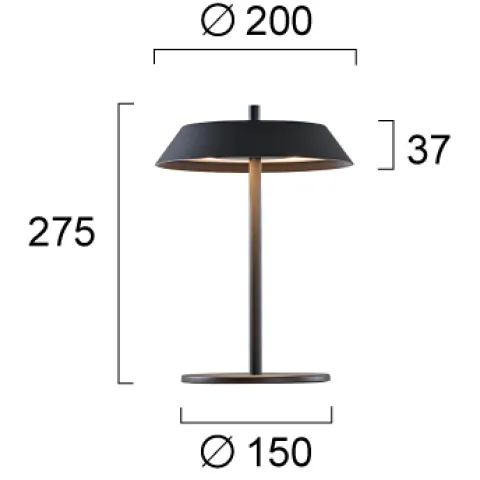 Veioza LEONA 4317000 Viokef LED, Negru, Grecia