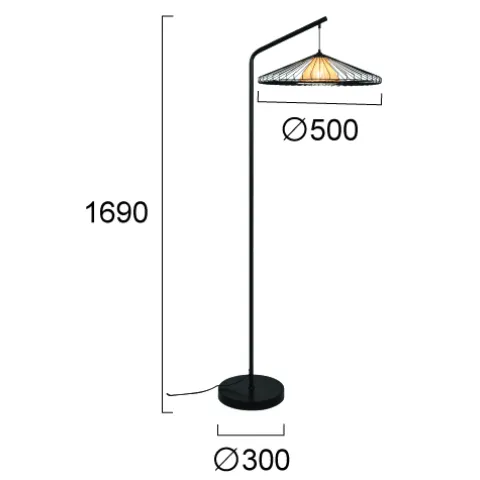 Lampadar MONA 4317100 Viokef E27, Natural, Grecia