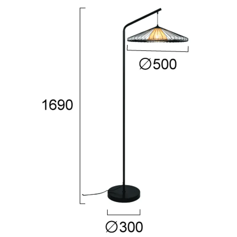Lampadar MONA 4317100 Viokef E27, Natural, Grecia