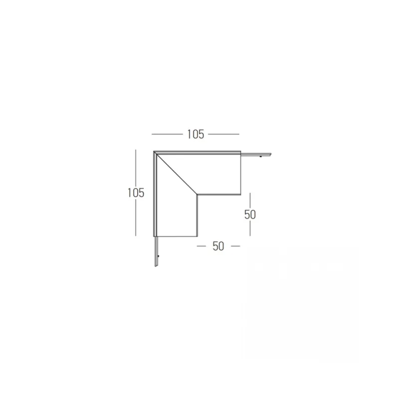 Colțar Mecanic Șina Magnetică Încastrată Vertical 2084NCK-C1 Zambelis