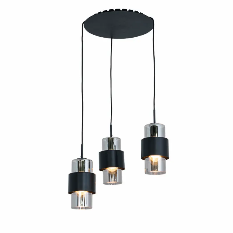 Suspensie 22141 Zambelis Metal, Negru, E27, Grecia