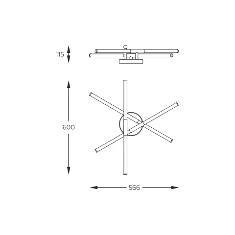 Lustra Plafon LAUTARO 1006 Zumaline LED, Negru, Polonia