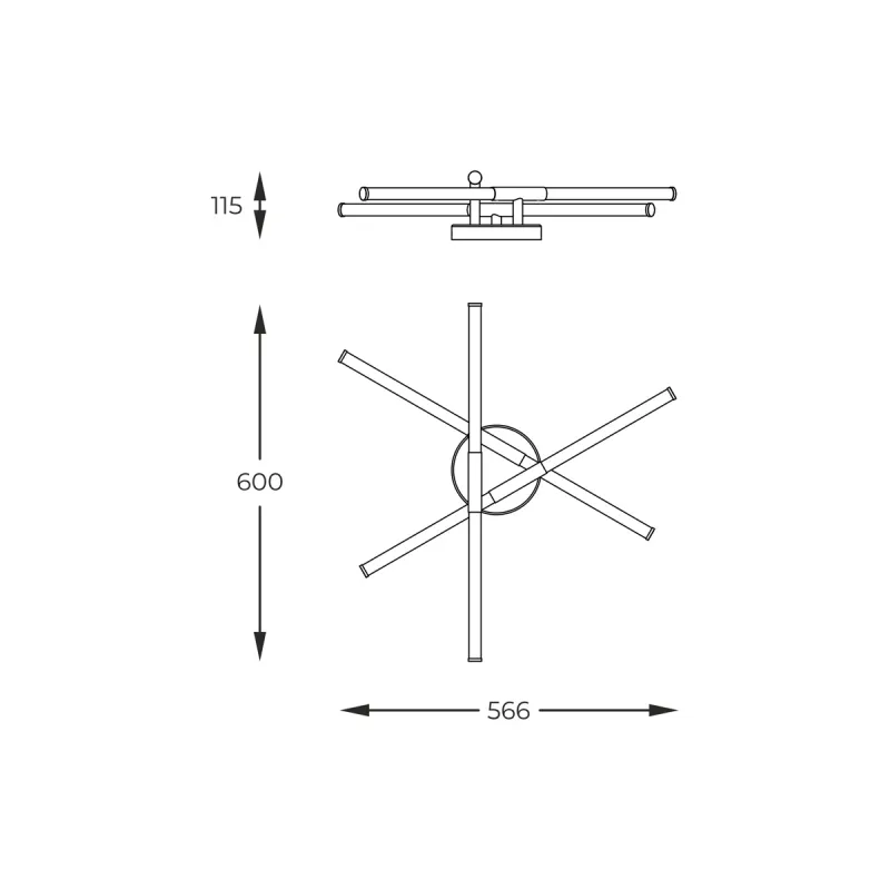 Lustra Plafon LAUTARO 1006 Zumaline LED, Negru, Polonia
