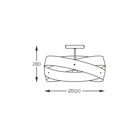 Plafoniera TORNADO 1116 Zumaline E27, Negru, Polonia