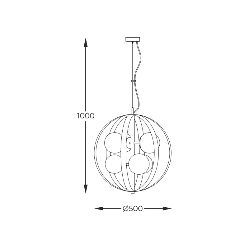 Suspensie NELA 1138 Zumaline E14, Negru, Polonia