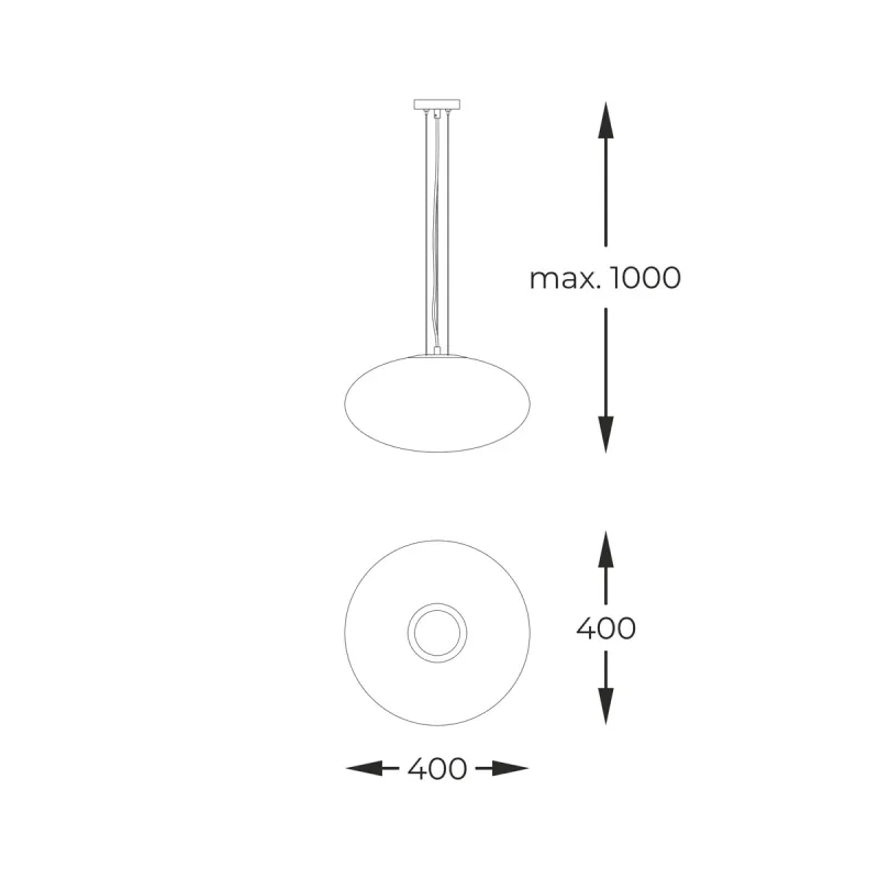 Pendul OMI 1180 Zumaline E27, Negru, Polonia