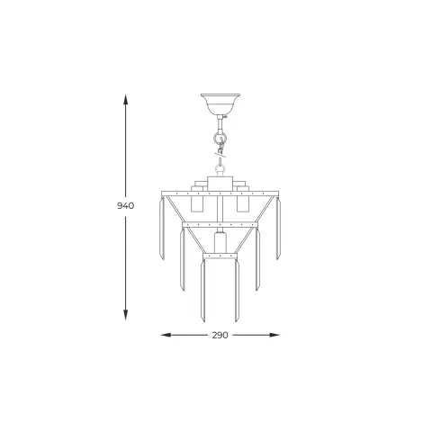 Candelabru AMEDEO 17106/3+1-CHR Zumaline E14, Crom, Polonia