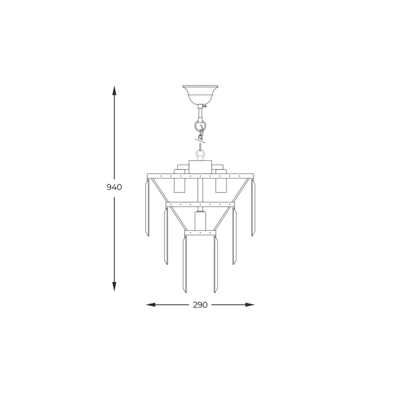Candelabru AMEDEO 17106/3+1-CHR Zumaline E14, Crom, Polonia