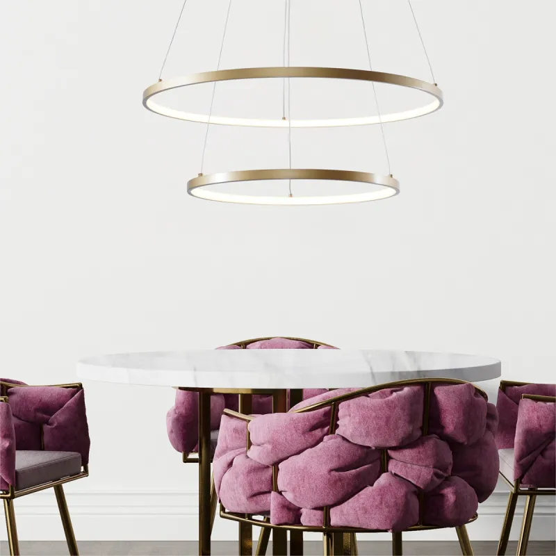 Suspensie BRENO 18140GD-2 Zumaline LED, Auriu, Polonia