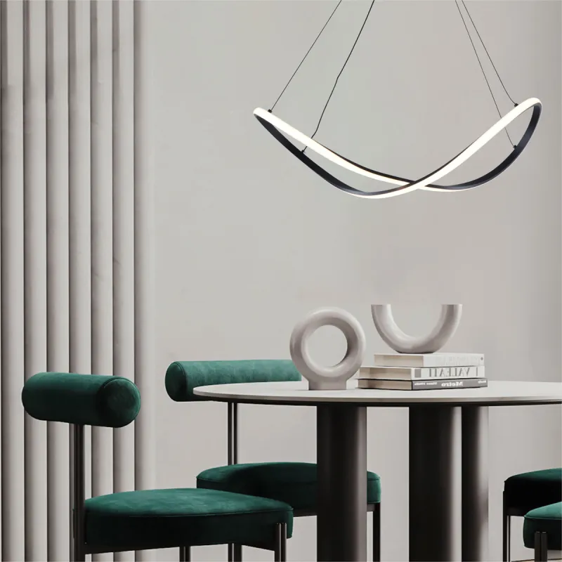 Suspensie ERDA 19600P-BK Zumaline LED, Negru, Polonia