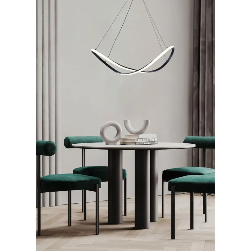 Suspensie ERDA 19600P-BK Zumaline LED, Negru, Polonia