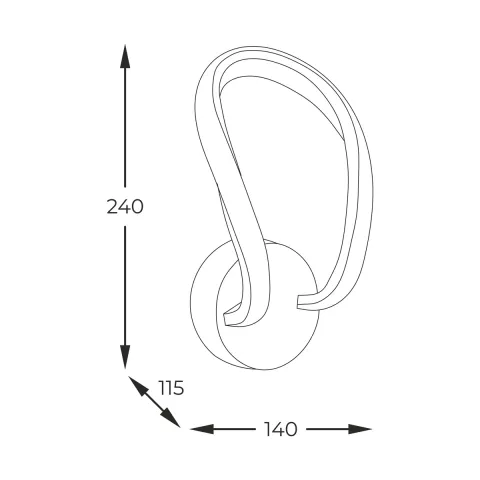 Aplica ERDA 19600W-BK Zumaline LED, Negru, Polonia