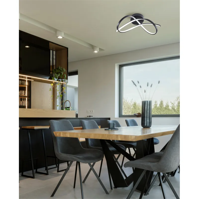 Lustra Plafon PAUL 19602C-BK Zumaline LED, Negru, Polonia