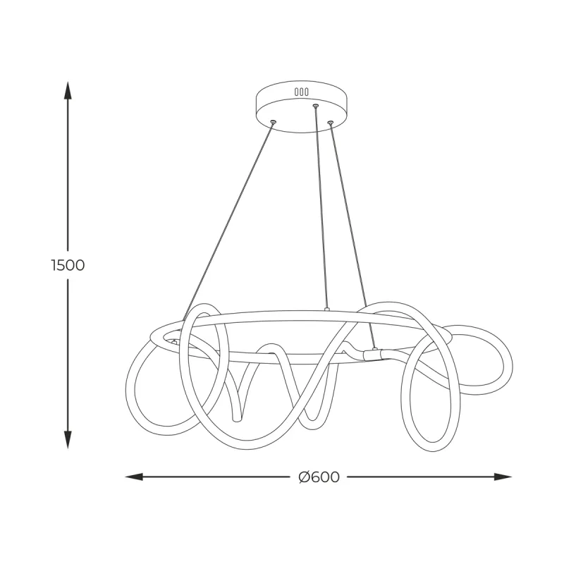 Suspensie BALBO 20006PL-BK Zumaline LED, Negru, Polonia