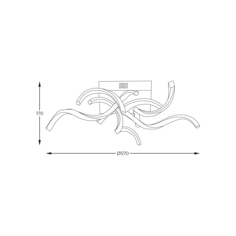 Lustra Plafon STELO  20031CL-BK Zumaline LED, Negru, Polonia