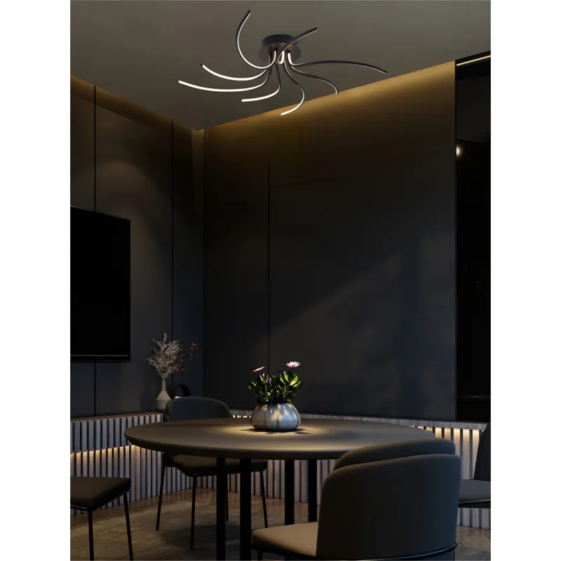 Lustra Plafon DIOGO 2200012-BK Zumaline LED, Negru, Polonia