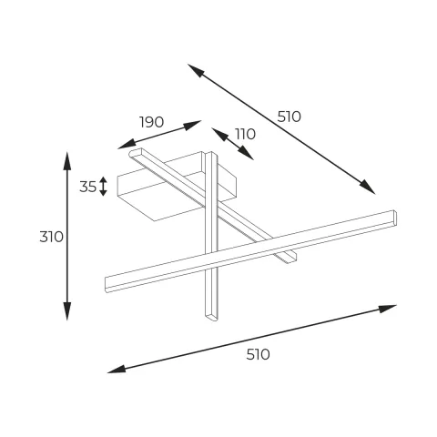 Lustra Plafon EDGE 22008C3-BK/GD Zumaline LED, Auriu, Polonia