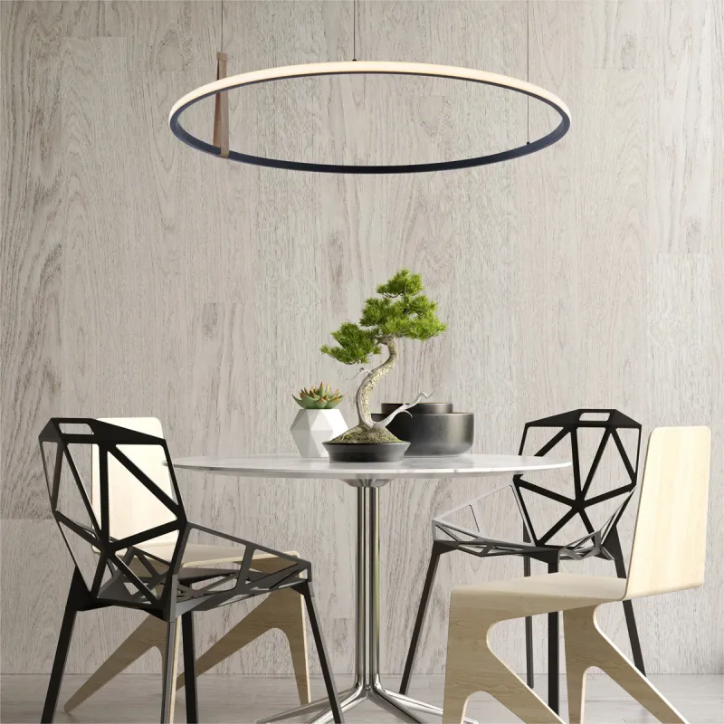 Suspensie CLAUD 22808-WOOD Zumaline LED, Negru, Polonia