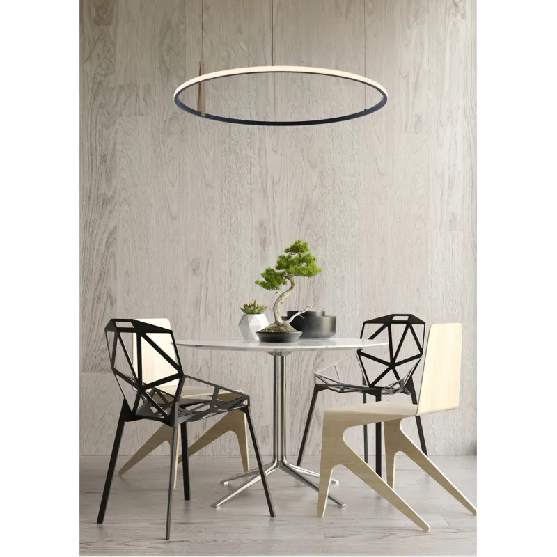 Suspensie CLAUD 22808-WOOD Zumaline LED, Negru, Polonia