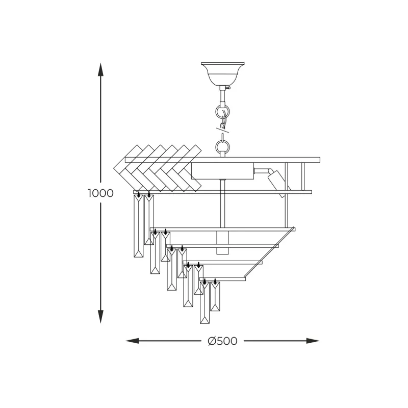 Candelabru LYON 23910/9 Zumaline E14, Auriu, Polonia