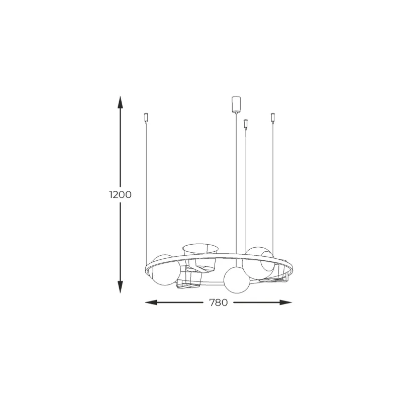 Suspensie PLANT 5005 Zumaline E27, Negru, Polonia