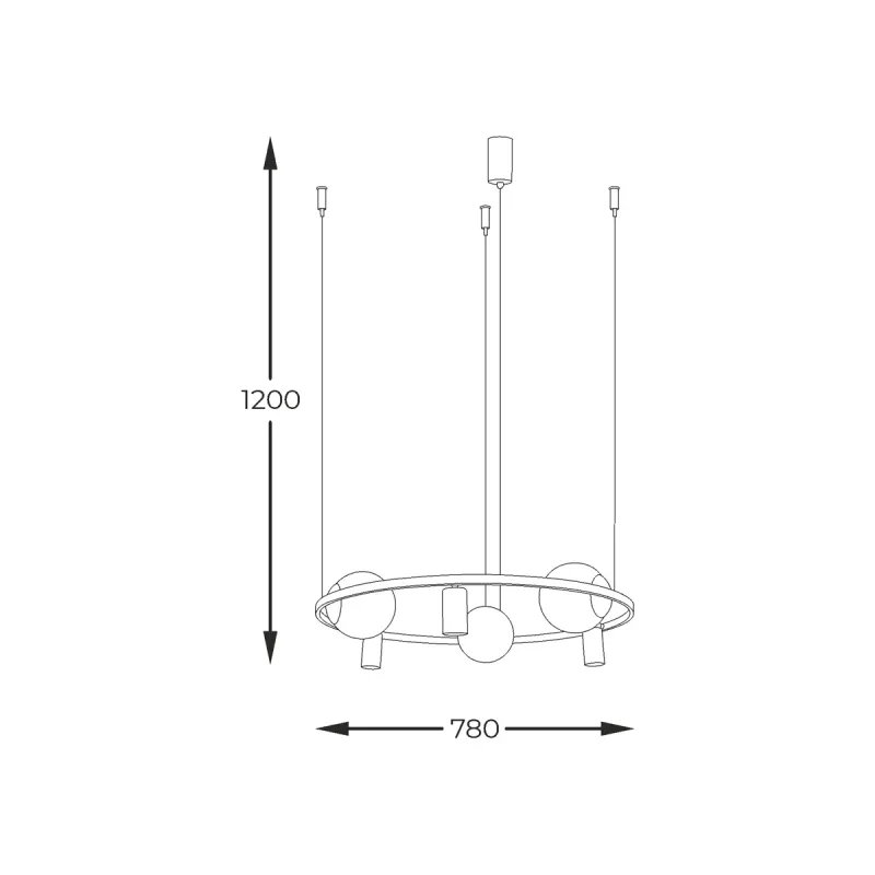 Suspensie ORBIT 5006 Zumaline E27, Negru, Polonia