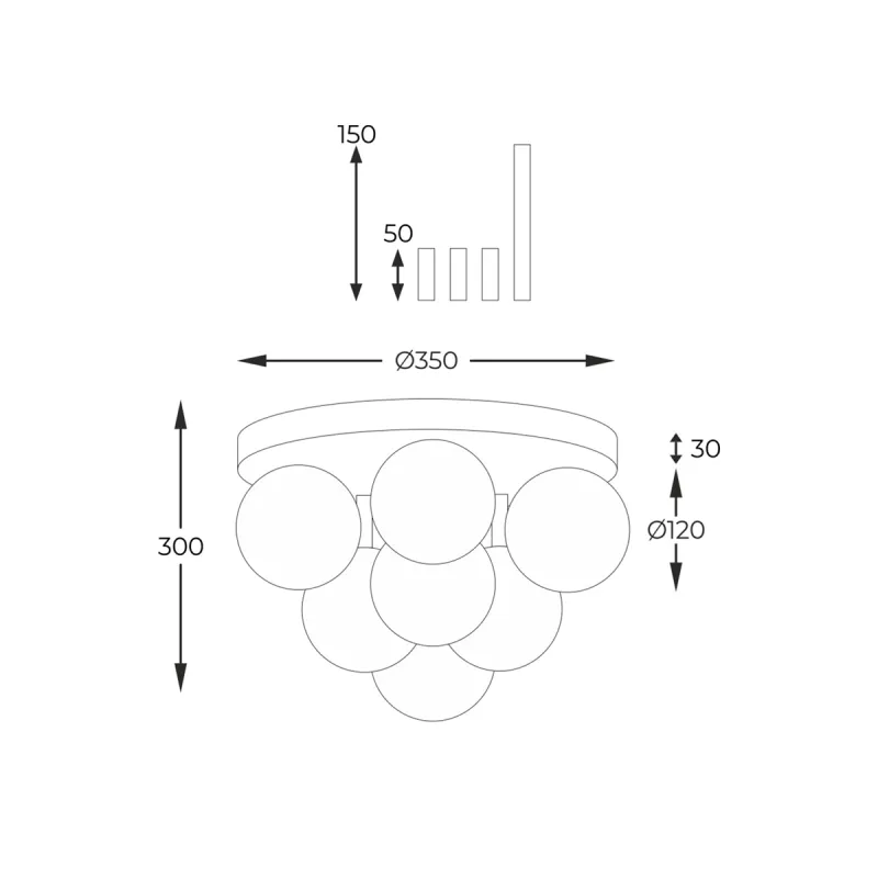 Lustra Plafon ALI 5646 Zumaline G9, Negru, Polonia