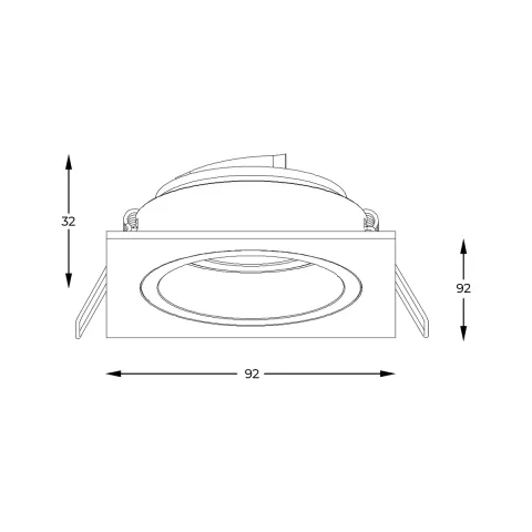 Downlight Incastrat CHUCK DL SQUARE BLACK- GOLD 92706-N Zumaline GU10, Negru, Polonia