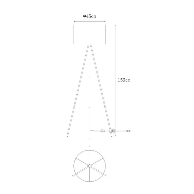 Lampadar CARA A4001-GLD Zumaline E27, Alb, Polonia
