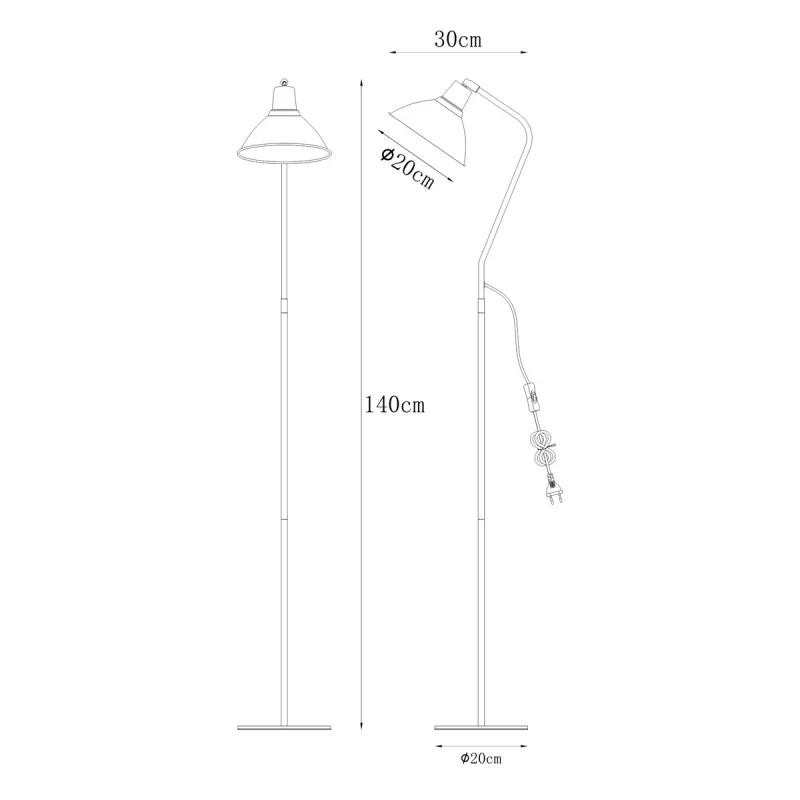 Lampadar CELSO A4006 Zumaline E27, Negru, Polonia
