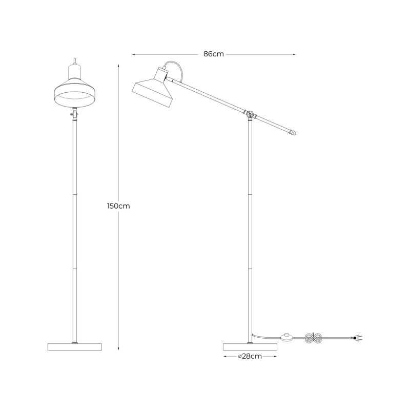 Lampadar SIGMA A4009-SBK Zumaline E27, Negru, Polonia