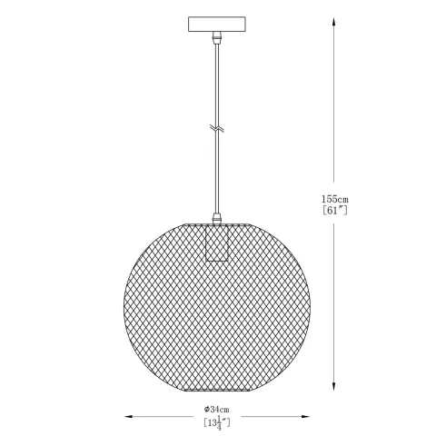 Pendul ORION A8129L-BK Zumaline E27, Negru, Polonia