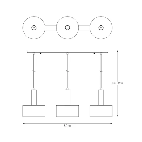 Suspensie LEO A8133-3A Zumaline E27, Negru, Polonia