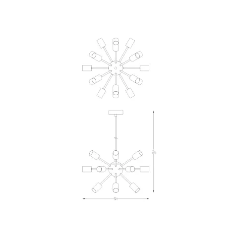Suspensie MANDI A8181-18-GD Zumaline E27, Auriu, Polonia