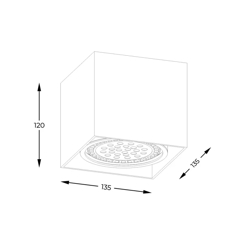Downlight Aplicat BOX 1 ACGU10-114-N Zumaline GU10, Alb, Polonia