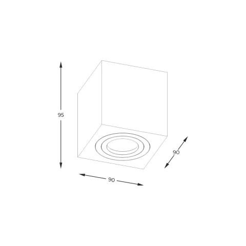Downlight Aplicat QUARDIP SL ACGU10-161-N Zumaline GU10, Negru, Polonia