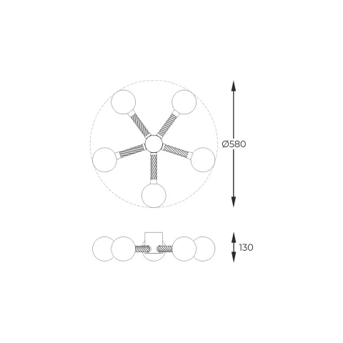 Lustra Plafon MIDA C0583-05C-2GHF Zumaline G9, Alama, Polonia