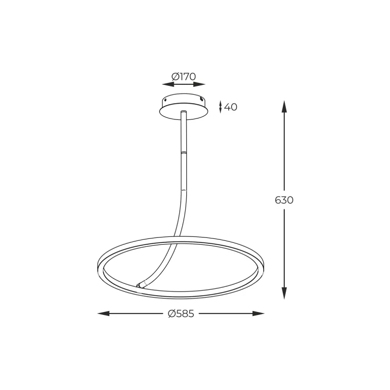 Suspensie CORIT E82907-01 Zumaline LED, Negru, Polonia