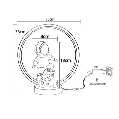 Veioza Copii ASTRONAUTA EX15S016-1 Zumaline LED, Multicolor, Polonia