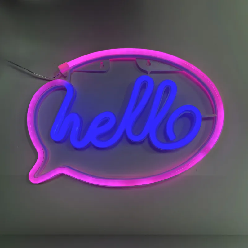 Lampa Decorativa NEON HELLO LED FM-NL41 Zumaline LED, Roz, Polonia