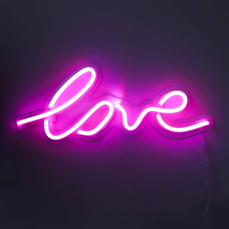 Lampa Decorativa NEON LOVE LED FM-WN01 Zumaline LED, Roz, Polonia