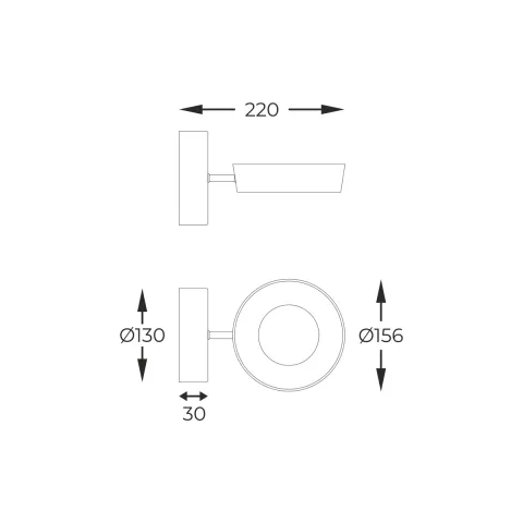 Aplica LARA MB7170-1-3BGT Zumaline LED, Negru, Polonia