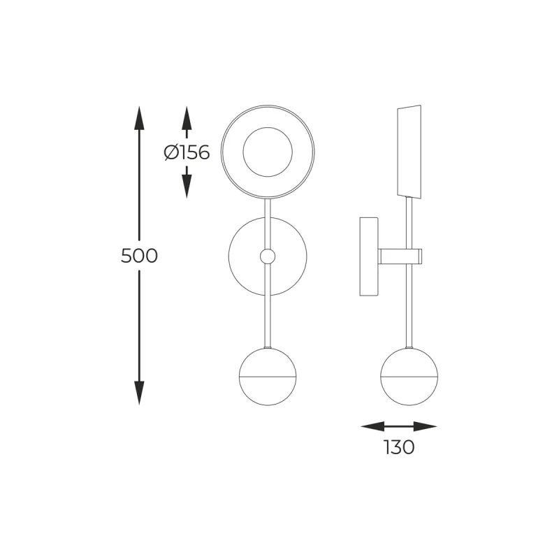 Aplica LARA MB7170-2-3BGT Zumaline LED, Negru, Polonia