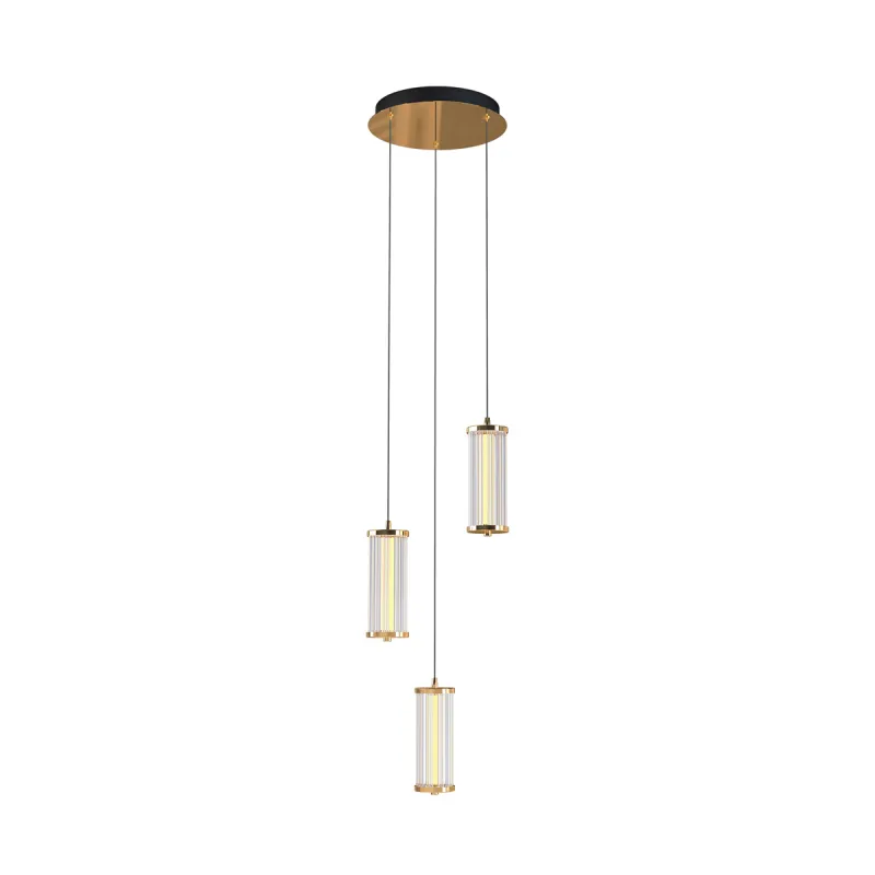 Suspensie CALLY MD3147-3A-3GT Zumaline LED, Auriu, Polonia