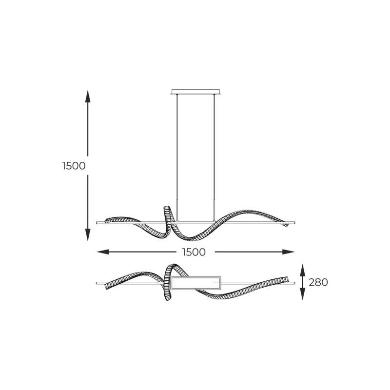 Suspensie ATHESA MD3170-1-3GT Zumaline LED, Auriu, Polonia