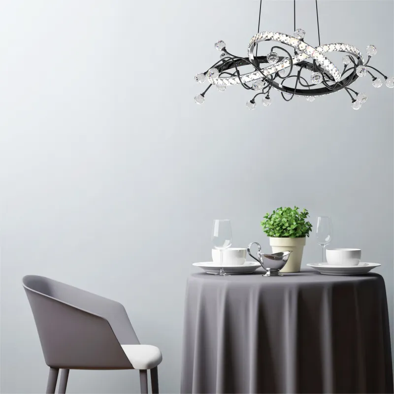 Suspensie MAIA MD3481-1S-3BCT Zumaline LED, Negru, Polonia