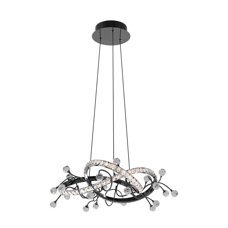 Suspensie MAIA MD3481-1S-3BCT Zumaline LED, Negru, Polonia
