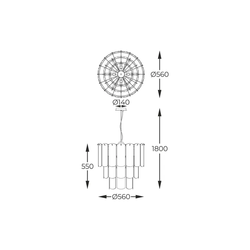 Pendul NIRA MD3523-14L-EBCN Zumaline E14, Negru, Polonia