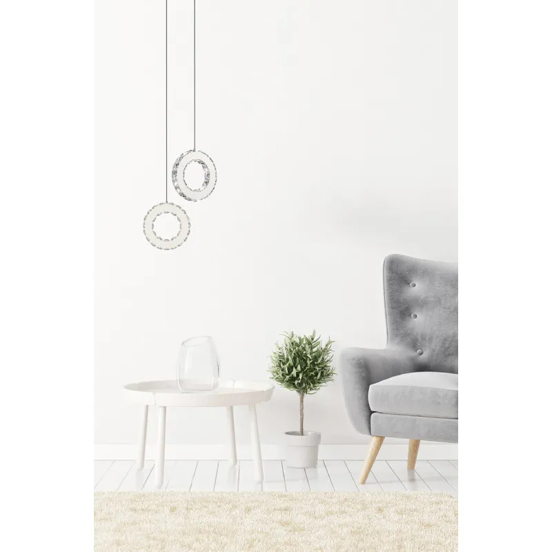 Pendul GIRONA MD3713-1-3CT Zumaline LED, Crom, Polonia